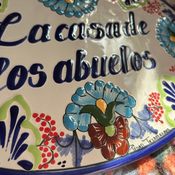 Tile Sign Hand Painted la Casa De Los Abuelos Ceramic Wall Plaque Mexico - Picture 13 of 16
